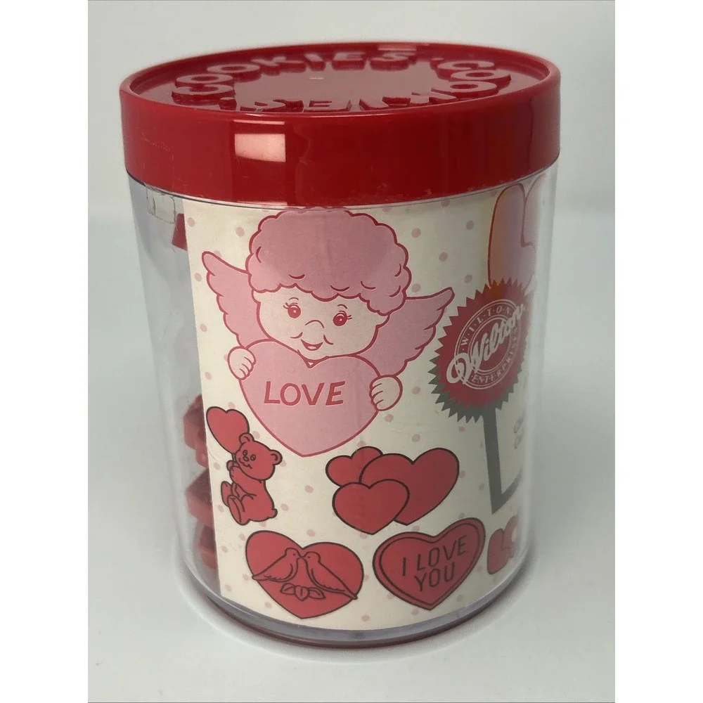 NEW Vintage Wilton I Love You Valentine Cookie Cutter Set Of 10 1990 Hearts